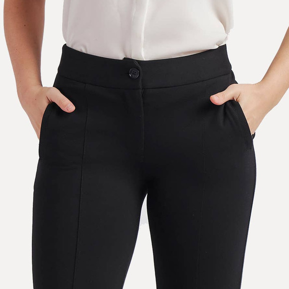 Betabrand Pants Small Long Black Skinny Leg Dress Yoga Cigarette Zip - Picture 4 of 16